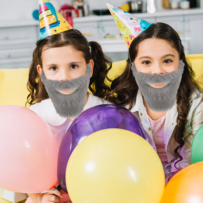 Lusofie Grey Fake Beard Elastic Realistic Costume Facial Hair for Role Play