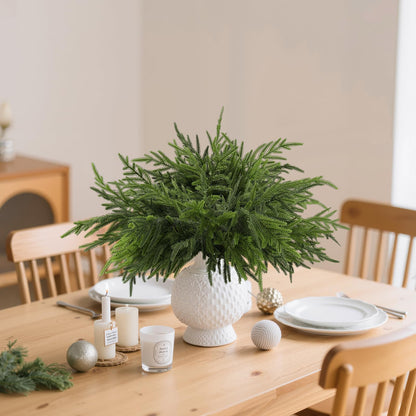 Wsorik 12Pcs 24 Inch Norfolk Pine Stems Artificial Greenery Branches