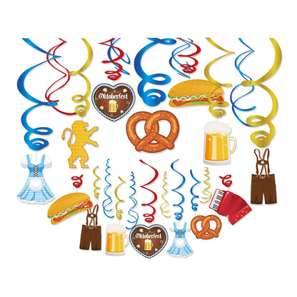 Generic Munich Oktoberfest Swirl Decorations Gold PVC Party Hanging Streamers