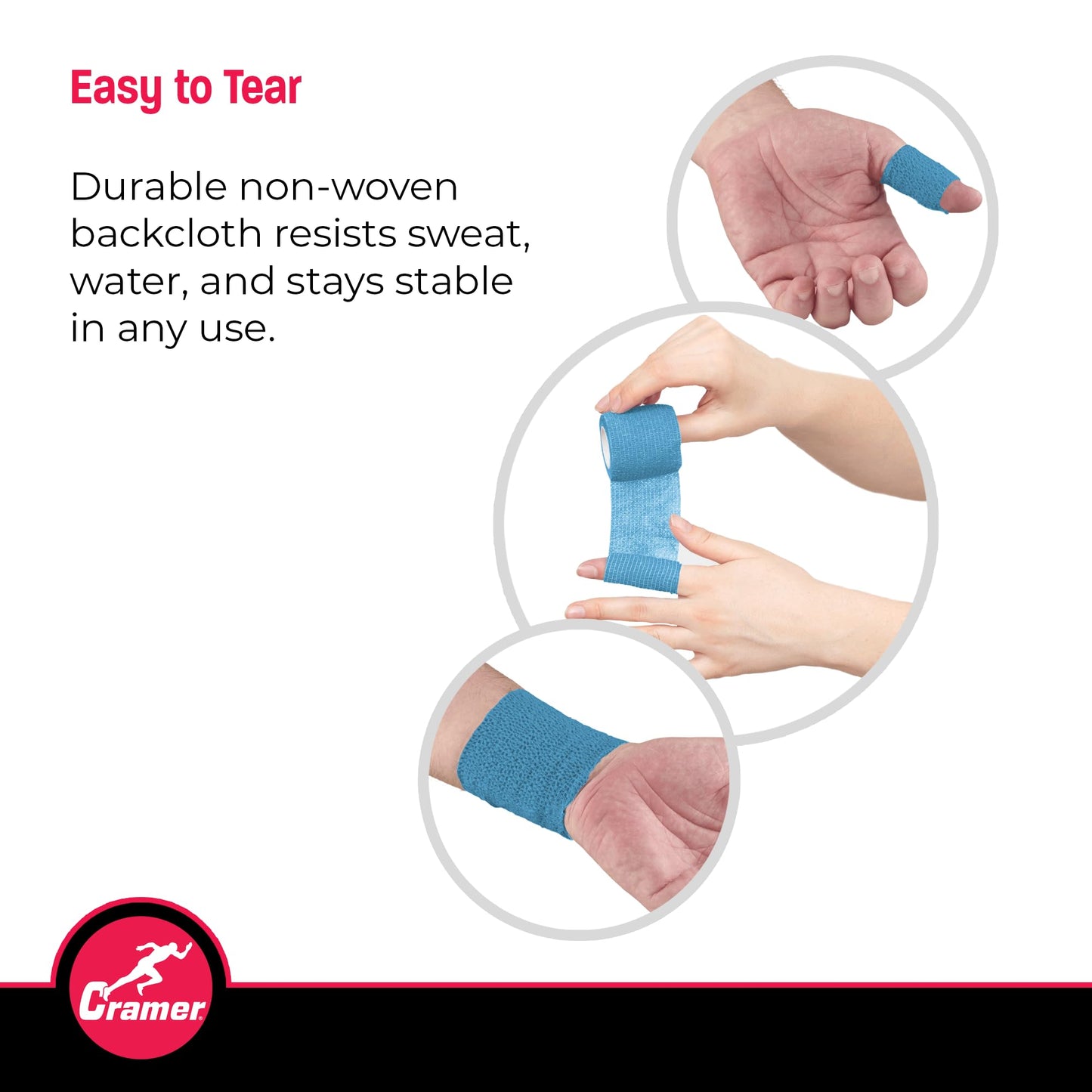 Cramer Eco-Flex Self-Stick Stretch Tape Teal 2"x5yd Single Roll