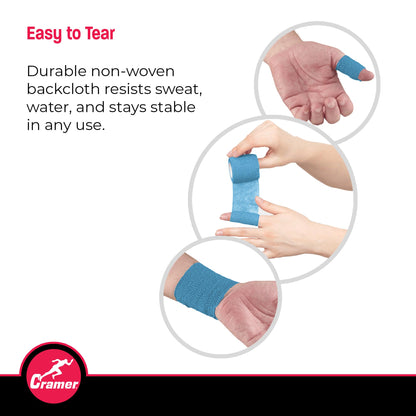 Cramer Eco-Flex Self-Stick Stretch Tape Teal 2"x5yd Single Roll