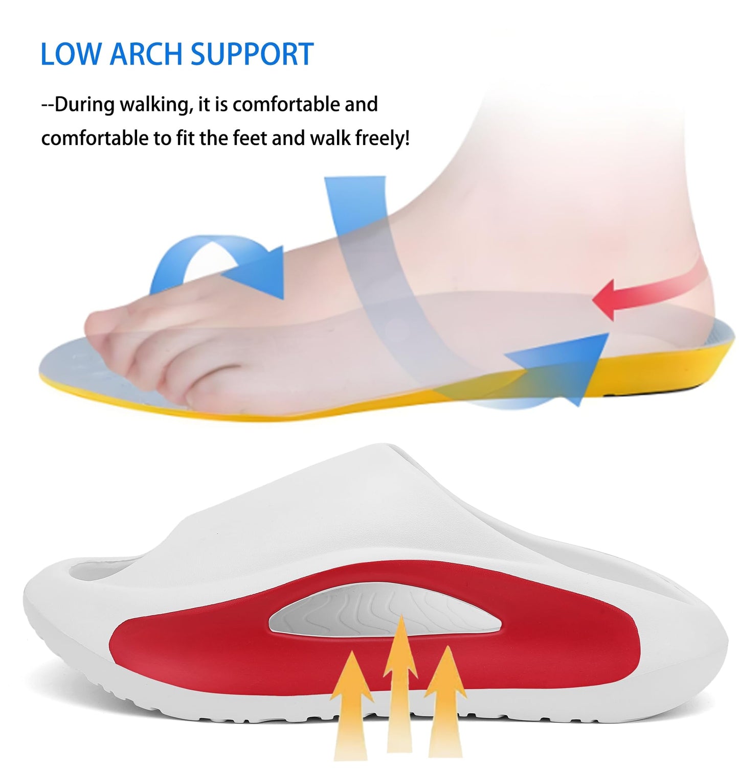 Meik Mangni Platform Slide Sandals Non-Slip Lightweight White Size 8-8.5W/7-8M