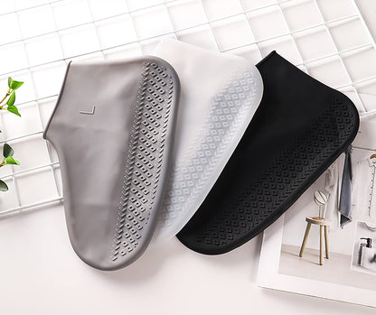 Unisex Silicone Waterproof Shoe Covers Slip-Resistant Large Grey Size L