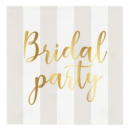 Slant Collections Paper Cocktail Napkins 5x5 Bridal Party Stripes 20-Count