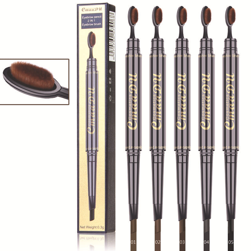 CmaaDu Toothbrush head eyebrow pencil pigment multi functional waterproof double ended eyebrow