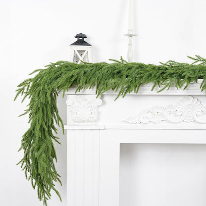 XmasExp Norfolk Pine Garland 6FT Realistic Artificial Christmas Green