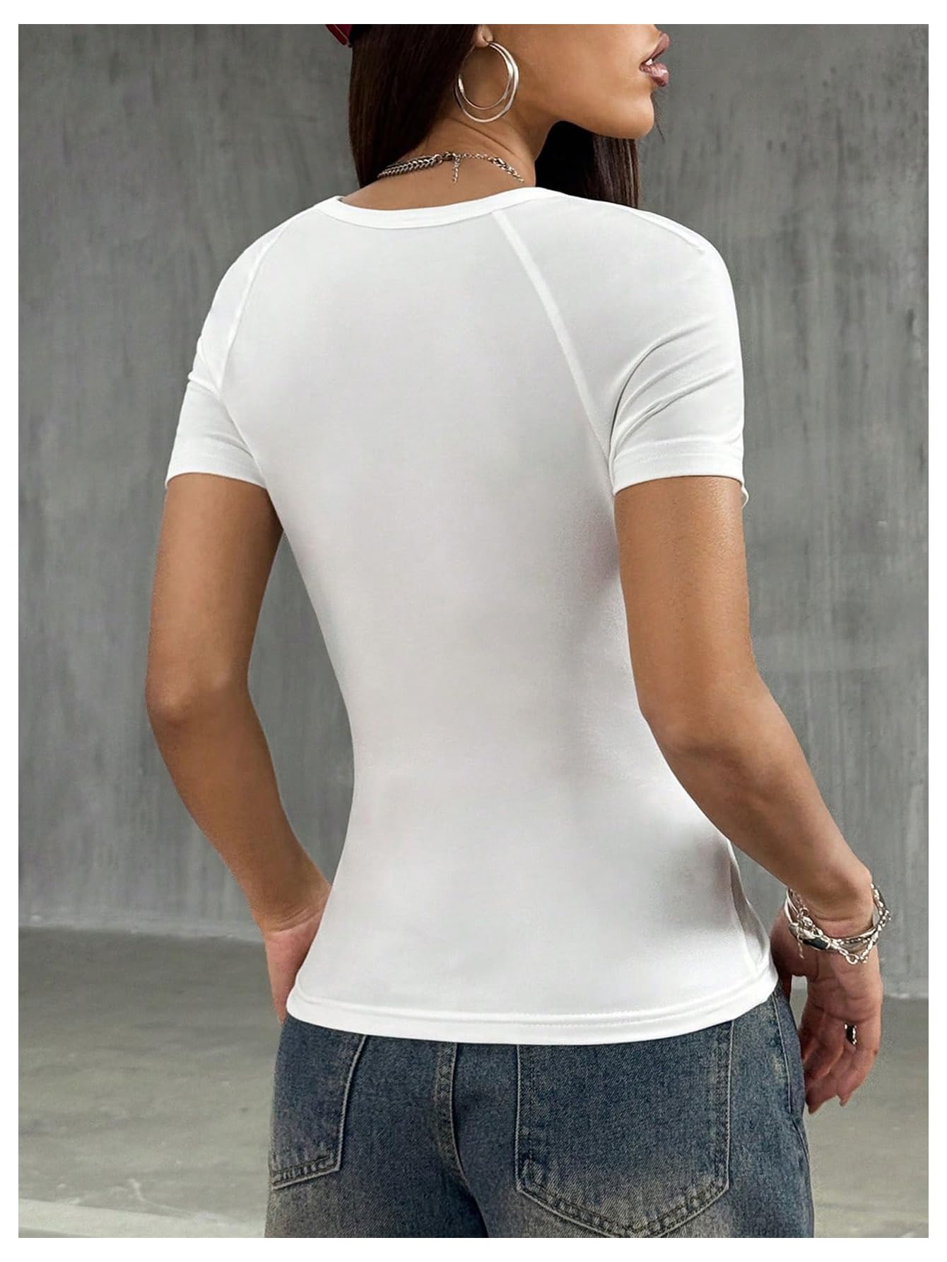 SOLY HUX Women's Y2k Vintage Graphic Crop Top White Graphic Size M