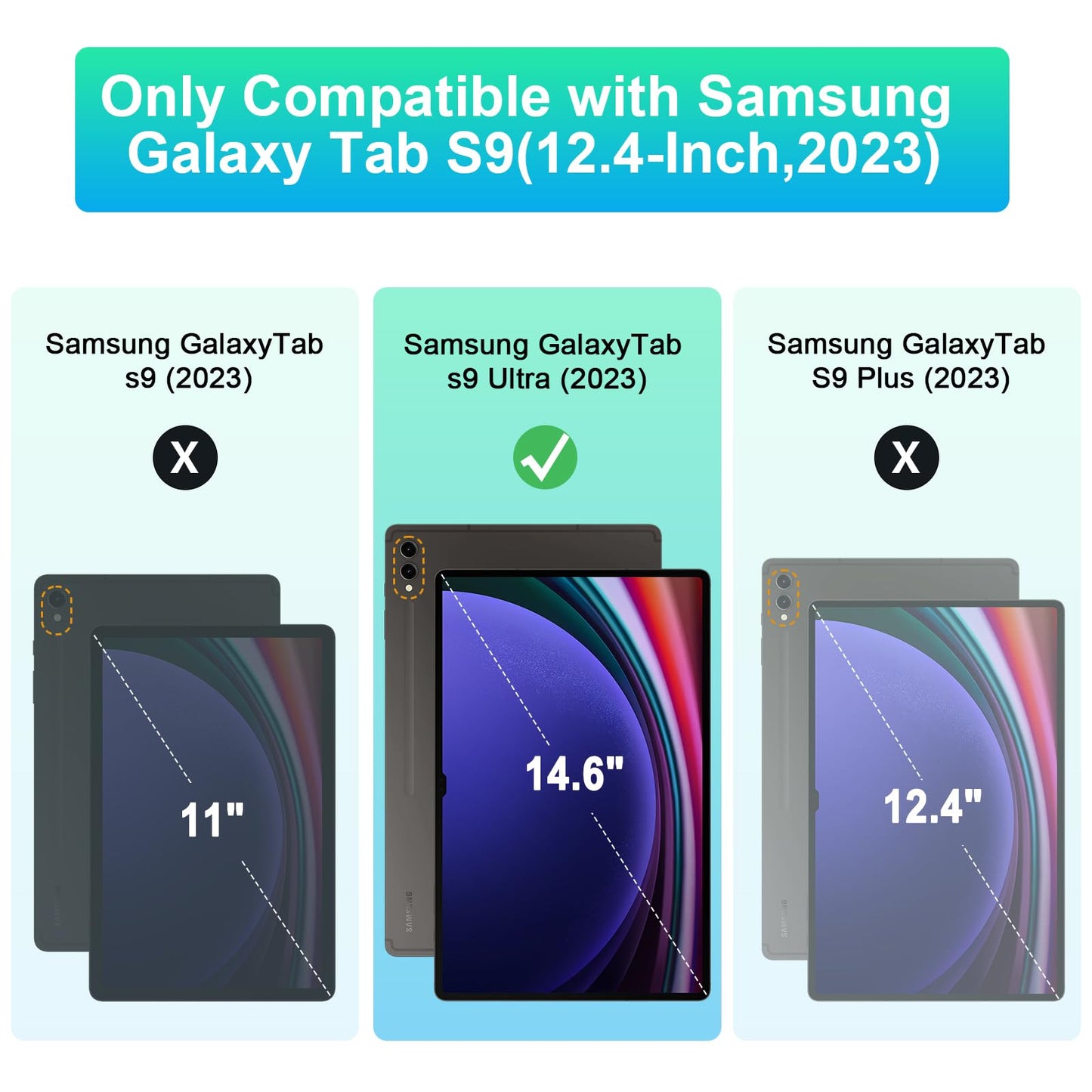 SSS·GRGB Case for 14.6" Samsung Galaxy Tab S10 Ultra S Pen Holder Black