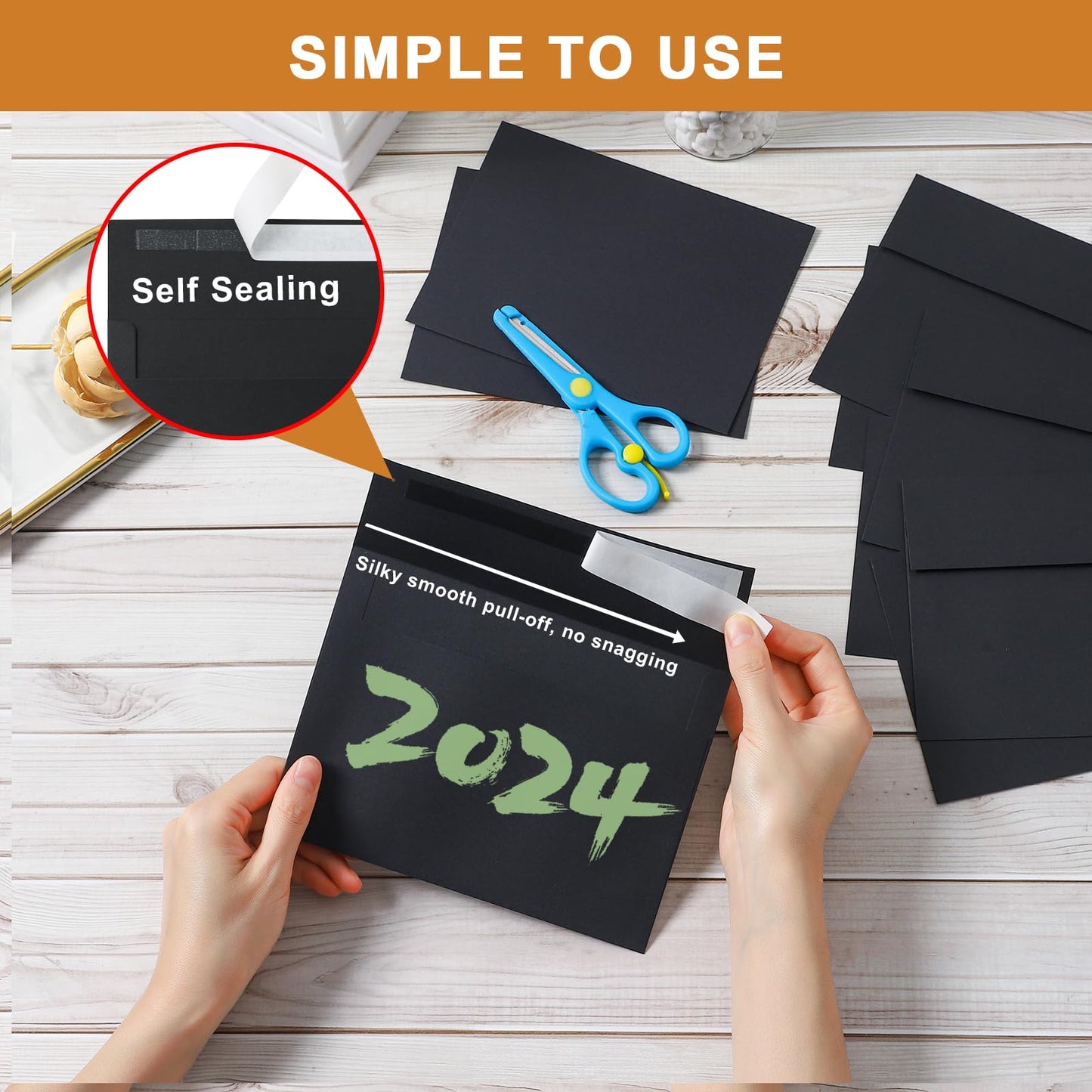 Silunkia Black Blank Greeting Cards 4x6 Heavyweight Flat Cardstock 20 Pack