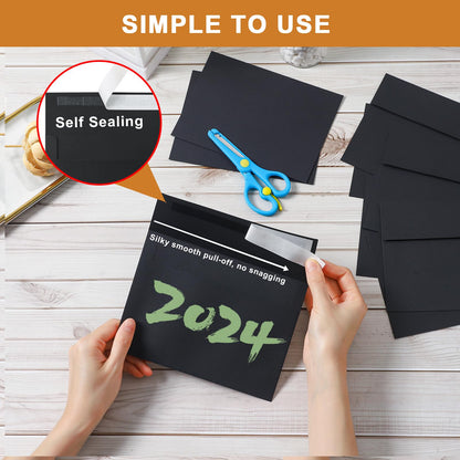 Silunkia Black Blank Greeting Cards 4x6 Heavyweight Flat Cardstock 20 Pack