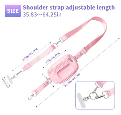 Gowjaw Pink Crossbody Lanyard Teacher Phone Strap with ID Window Keyring