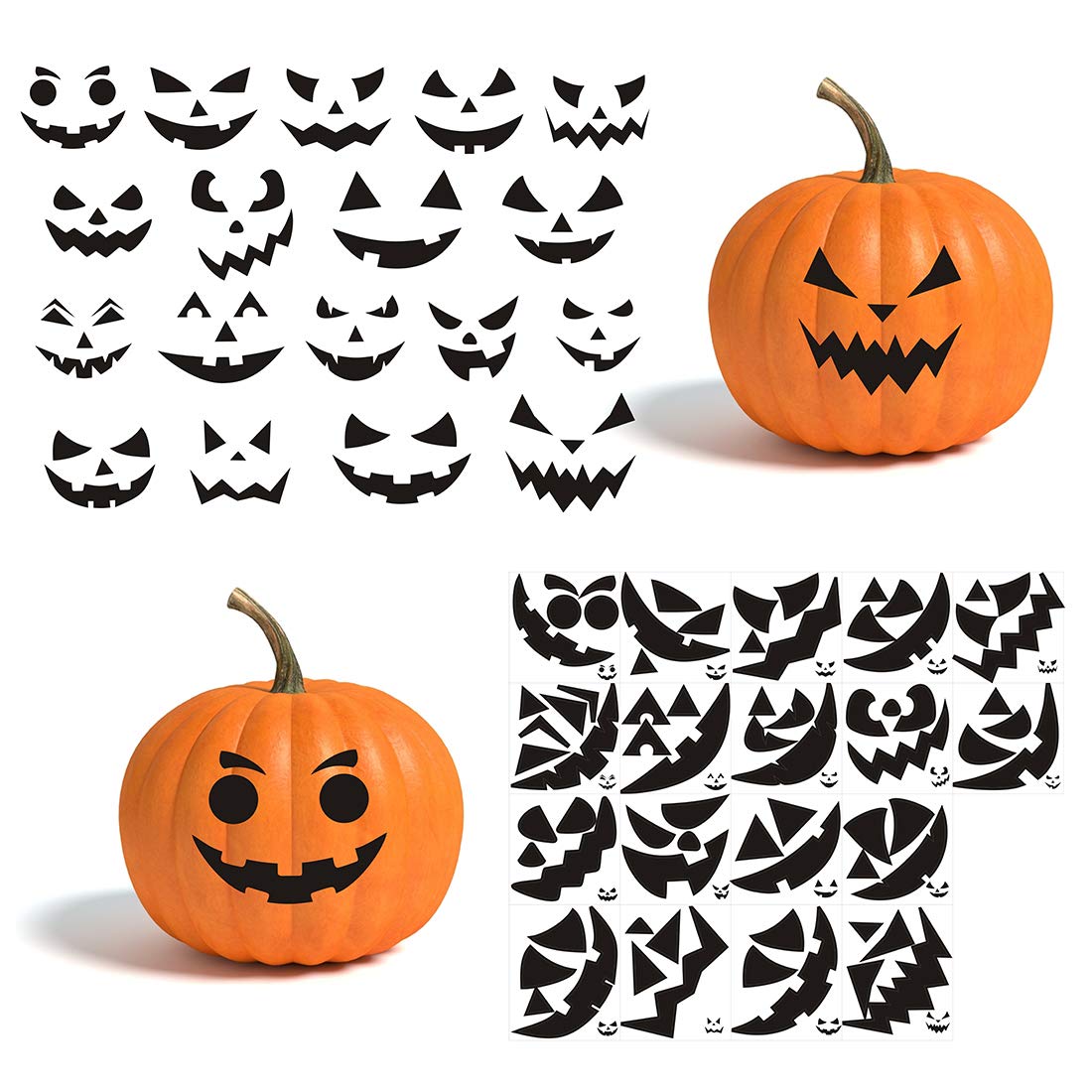 Calidum Halloween Pumpkin Decorating Stickers 18 Sheets Black Kids Craft