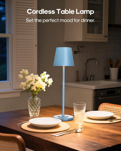 GOODEA Cordless Table Lamp 6000mAh Rechargeable 3 Color Dimmable White