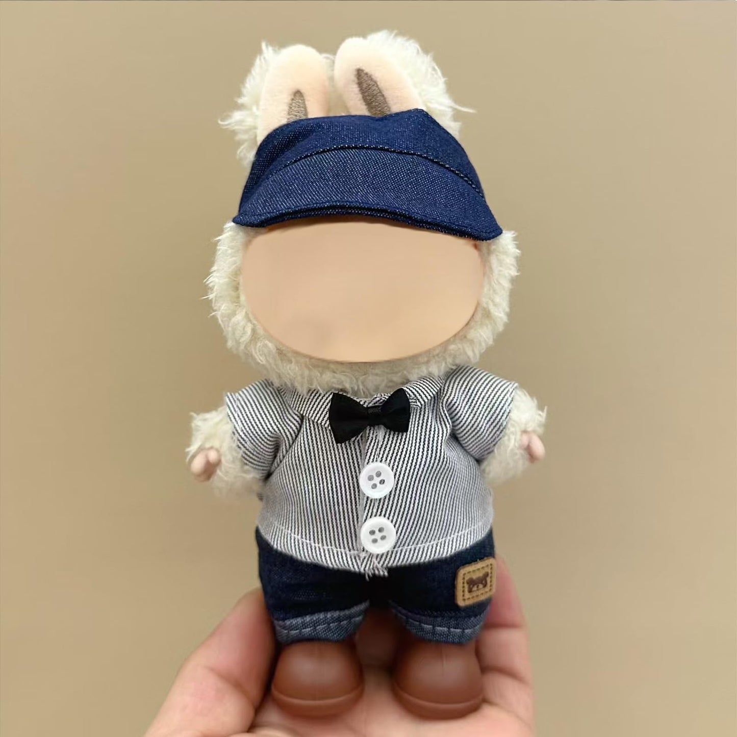 FUEMEILY LABUBU Doll Clothes 3 Sets Handmade Adjustable Kawaii Outfits Size 17cm