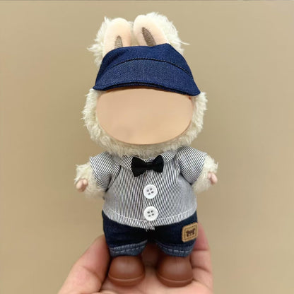 FUEMEILY LABUBU Doll Clothes 3 Sets Handmade Adjustable Kawaii Outfits Size 17cm