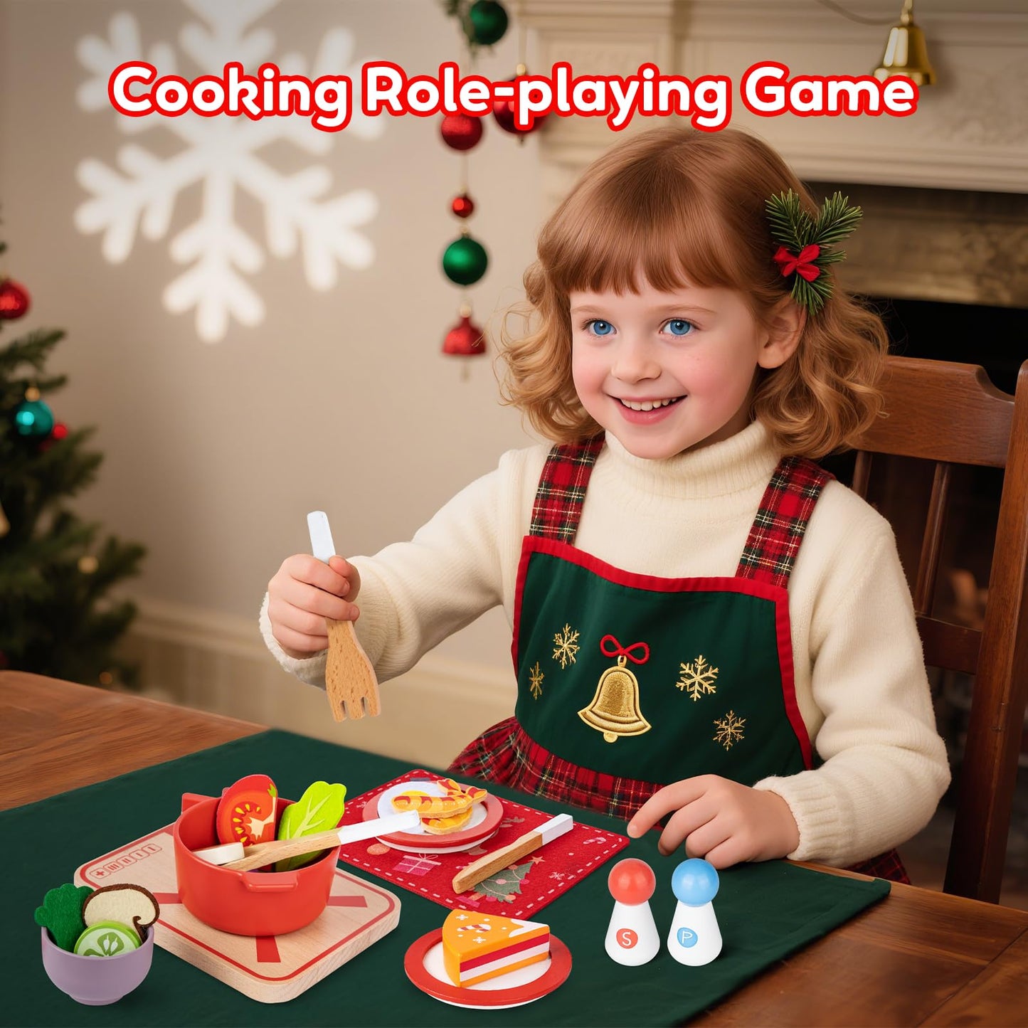 Commodum Kids Wooden Play Cooking Set Advent Calendar 24 Days Xmas Gifts