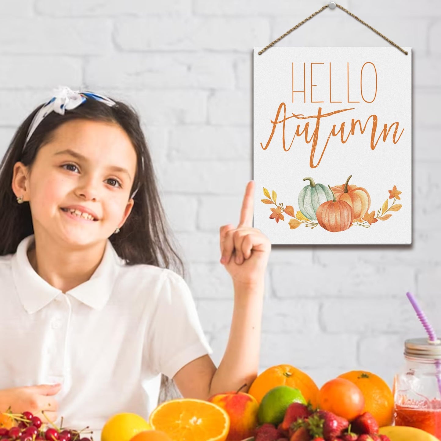 Hello Autumn Rustic Wood Wall Sign Fall Decor Seasonal Harvest Farmhouse