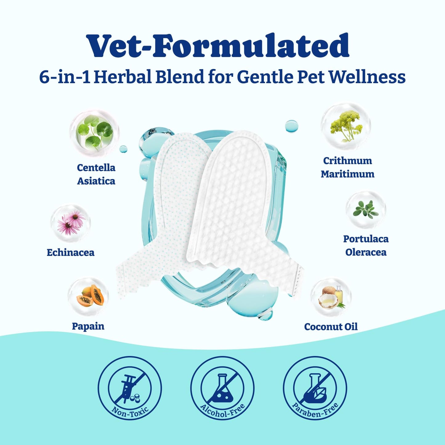 YoYoBay Dog Teeth Cleaning Wipes Dual-Sided Herbal Formula 50 PCS Unflavored