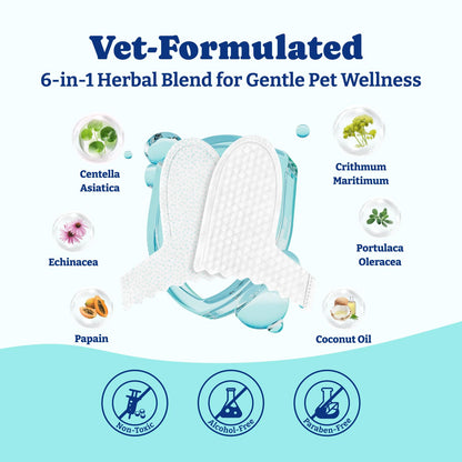 YoYoBay Dog Teeth Cleaning Wipes Dual-Sided Herbal Formula 50 PCS Unflavored