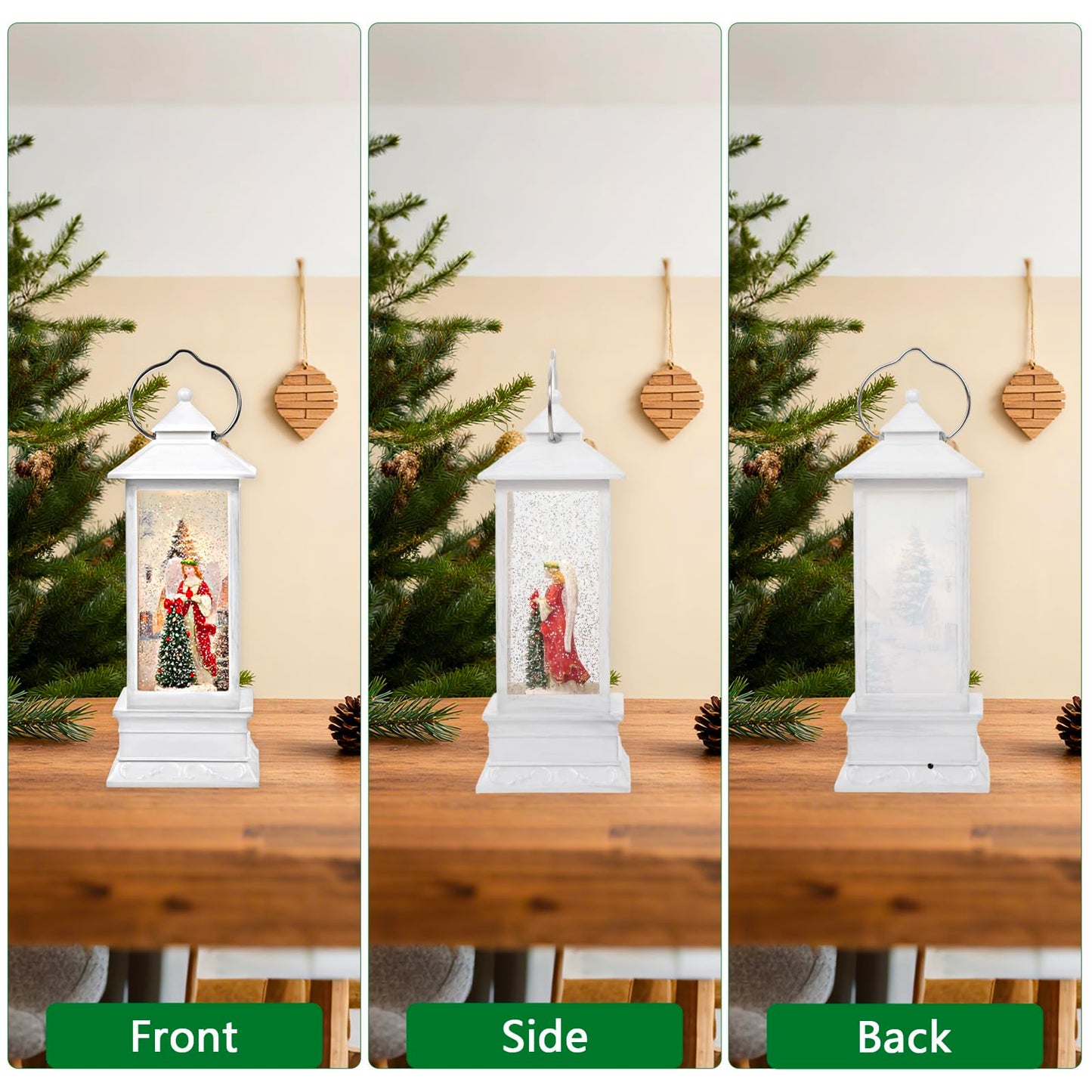 Little Glee Christmas Lantern LED Music Holiday Decoration Angel Tree Resin