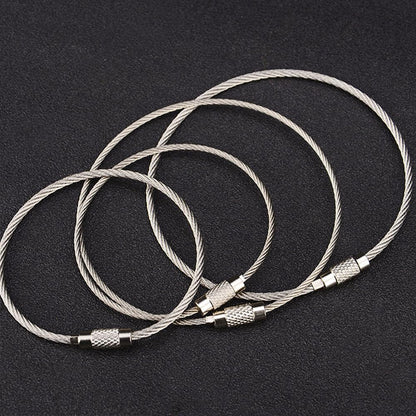 Biyrly Stainless Steel Round Keyrings 12 Pack Silver 28mm Flat Split Rings