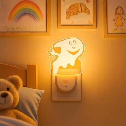 Meonum 2-Pack Christmas Night Light 6-Color LED Dusk-to-Dawn Wall Plug Spooky A