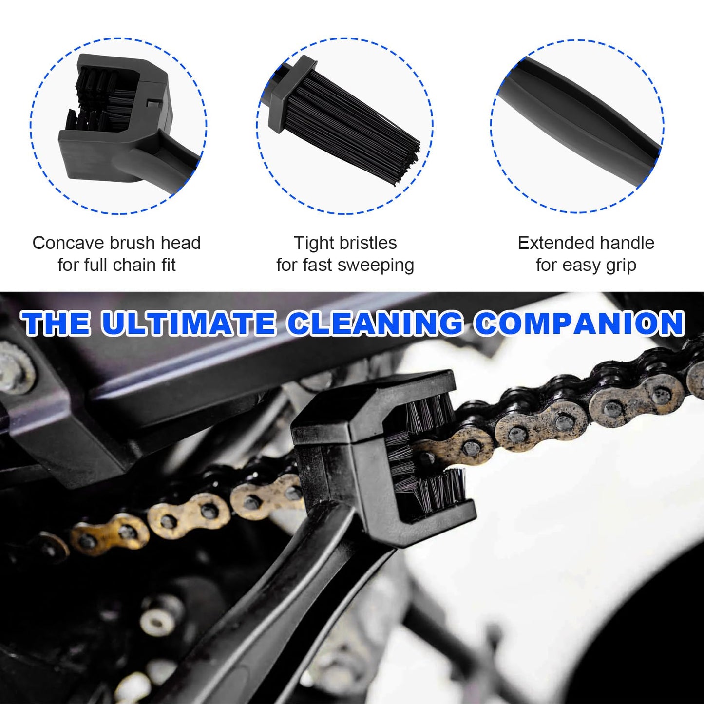 Kewucn 2 PCS Bike Motorcycle Chain Washer Gear Scrubber Durable ABS Black