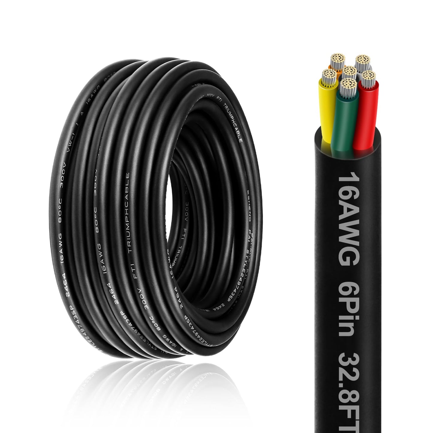 LEDLampsWorld 20 Gauge 7 Conductor Electrical Wire 32.8FT PVC Thermostat Wire
