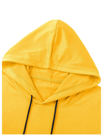 VIPWOLF Men's Sleeveless Hoodie Tank Top Drawstring High Low Hem Yellow Size L