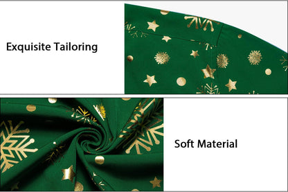 DiBanGu Mens Christmas Long Sleeve Button Down Shirt Green Gold Snowflake Size S