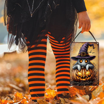 ARTWALLURE Halloween Pumpkin Ghost Vintage Metal Tin Sign 8x12 inch