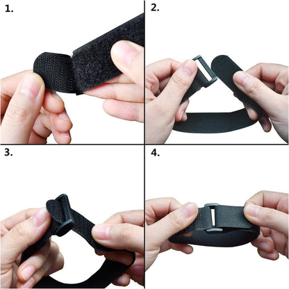 YUGYUM Golf Cart Fan Strap Reusable Adjustable Nylon Cinch Tie Black