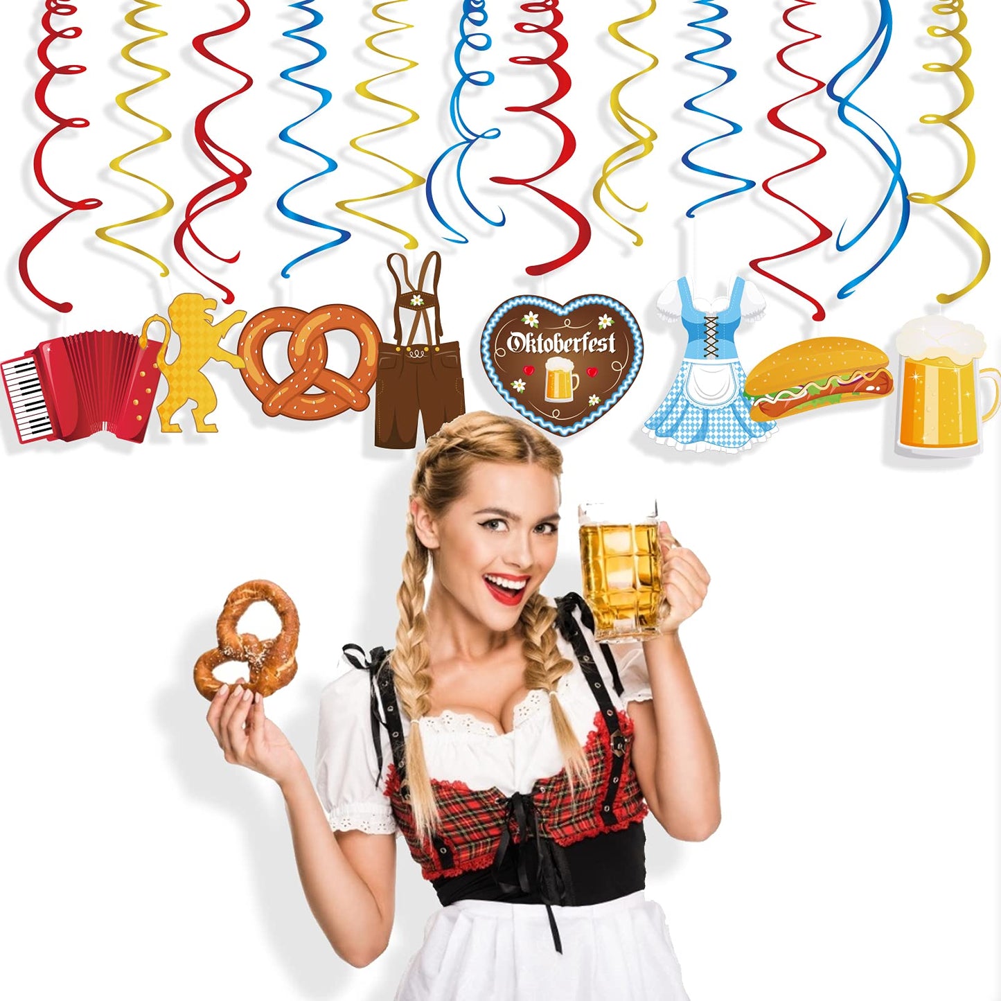 Generic Munich Oktoberfest Swirl Decorations Gold PVC Party Hanging Streamers