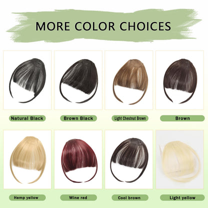 Maforsoon Clip in Bangs Fake Bangs for Women Medium Yellow Straight Hair