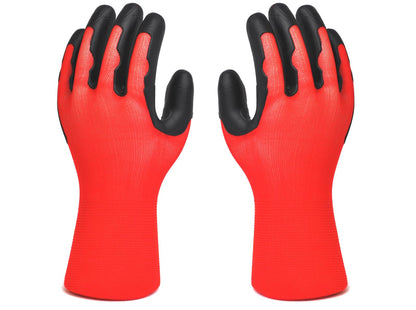 Meow Garden Thorn Proof Garden Gloves 2 Pairs Heavy Duty TPE Coated Green Red