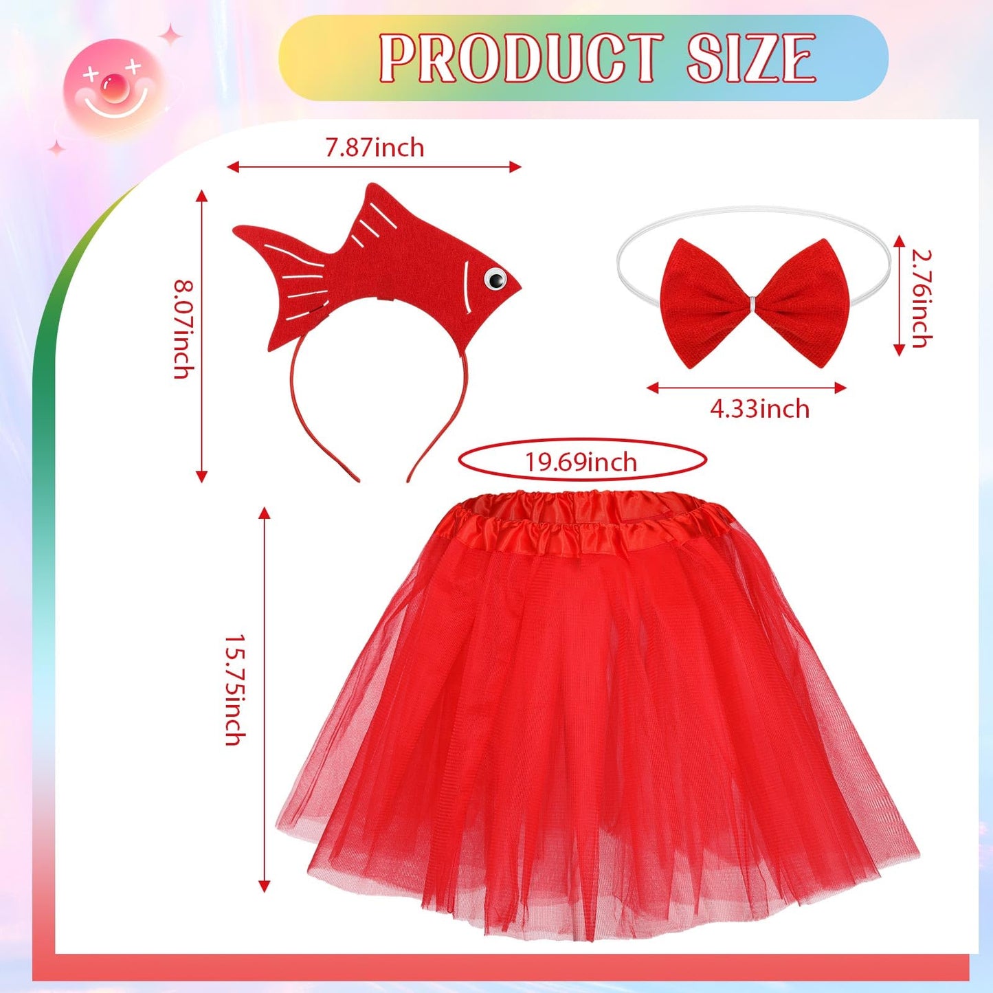 Shyyween 12 Pcs Halloween Sea Fish Costume Headband Tutu Bow Tie Size One Size