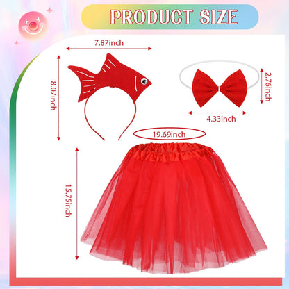 Shyyween 12 Pcs Halloween Sea Fish Costume Headband Tutu Bow Tie Size One Size