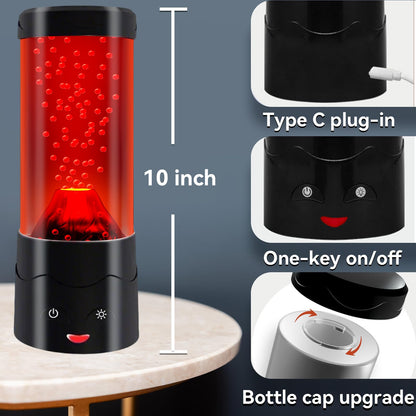 GANBIPU Volcano Lamp LED Multi-Color Changing Night Light Red Home Decor