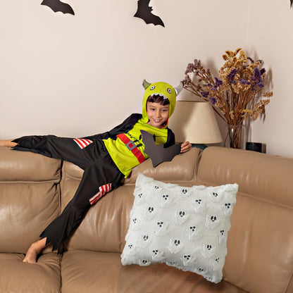 LUOLILI Halloween Pillow Covers 18x18 White Ghost Set of 2 Plush Polyester