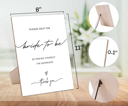 QOFO Wedding Party Minimalist Wooden Sign with Stand - Party Decorations