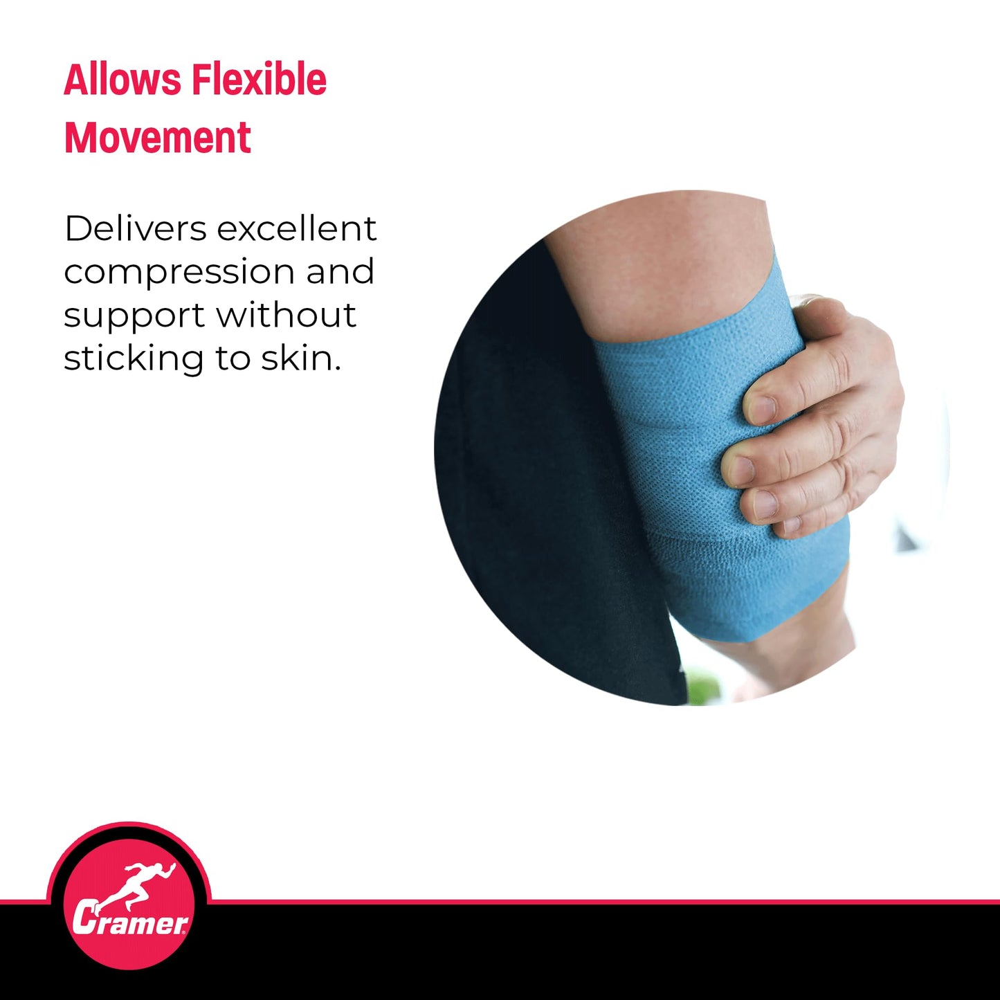 Cramer Eco-Flex Self-Stick Stretch Tape Teal 2"x5yd Single Roll