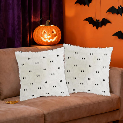yaenoei Halloween Ghost Pillow Covers 18x18 Beige Set of 2