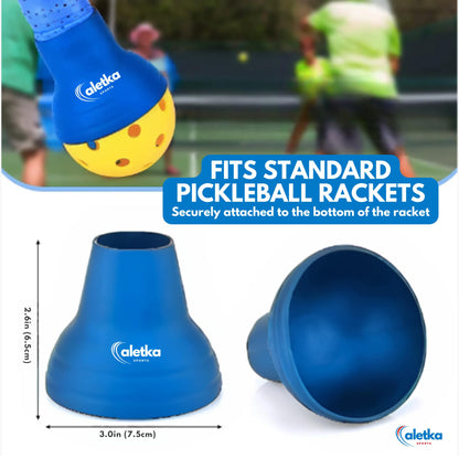 aletka 2-Pack Pickleball Ball Retriever Paddle Suction Cup Blue Pink