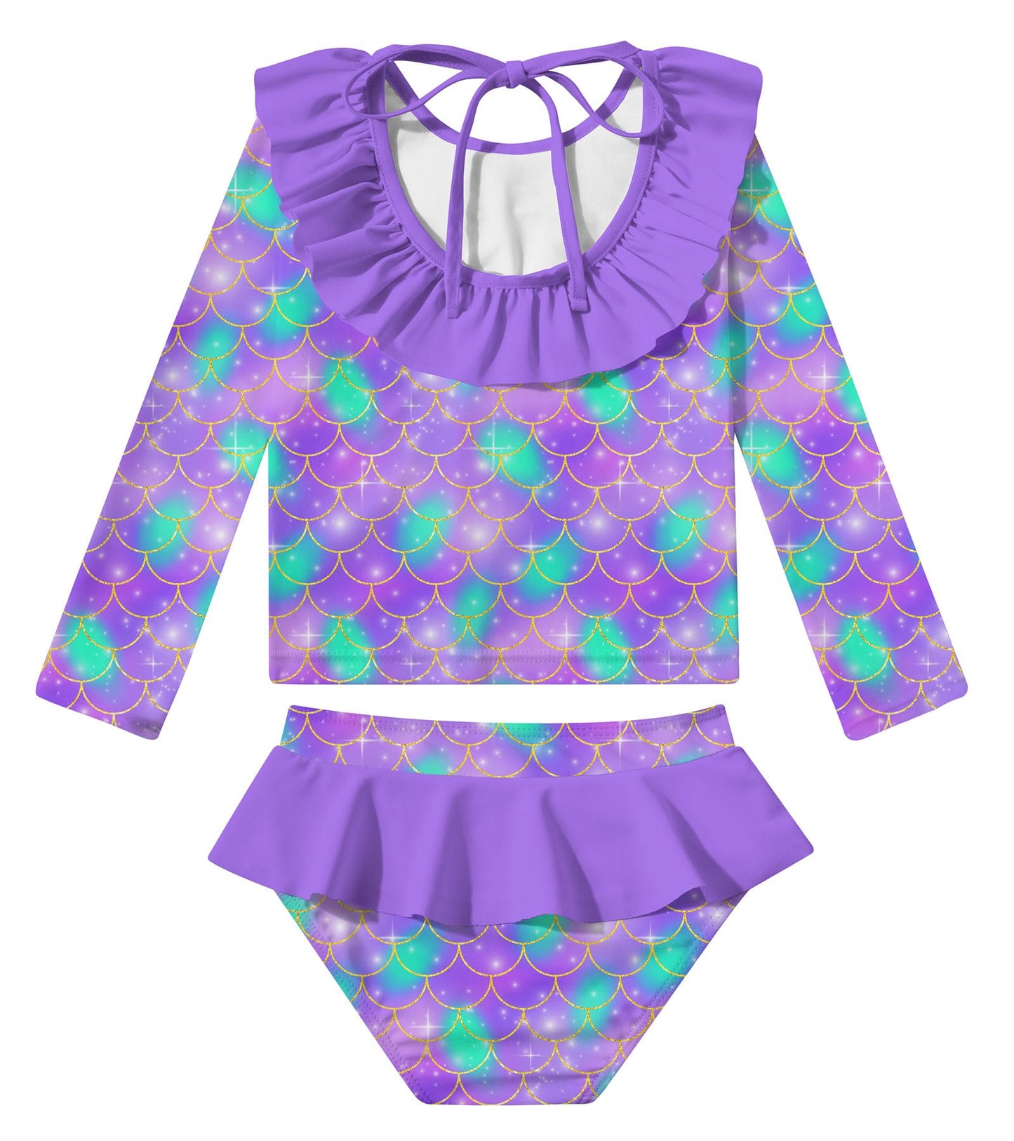 RAISEVERN Girls 2-Piece Mermaid Swimsuit Rash Guard Set A-mermaid-01 Size 3T