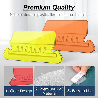 Tecreddy Hanging File Folder Tabs 60 Sets Multicolor 2" Clear Plastic Labels
