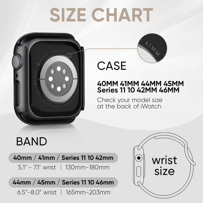 Butifacion Slim Braided Nylon Band Case for Apple Watch 40-46mm Black
