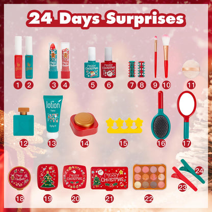 POATROZON Advent Calendar 2025 Girls Pretend Play Makeup Toys Stocking Stuffers