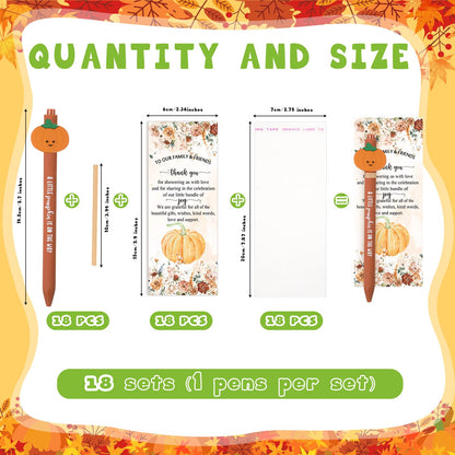 Watersay 18 Sets Thanksgiving Pumpkin Baby Shower Favors Fall Ballpoint Pens