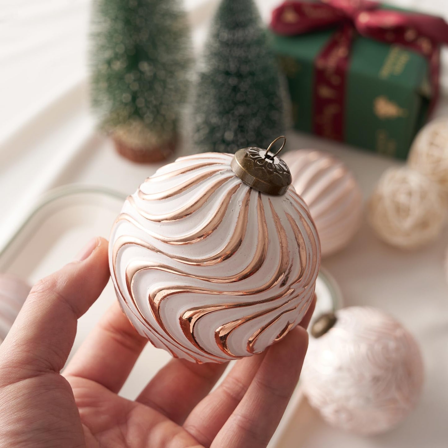12 Pcs Pink Christmas Tree Ornaments Shatterproof Balls Holiday Decor