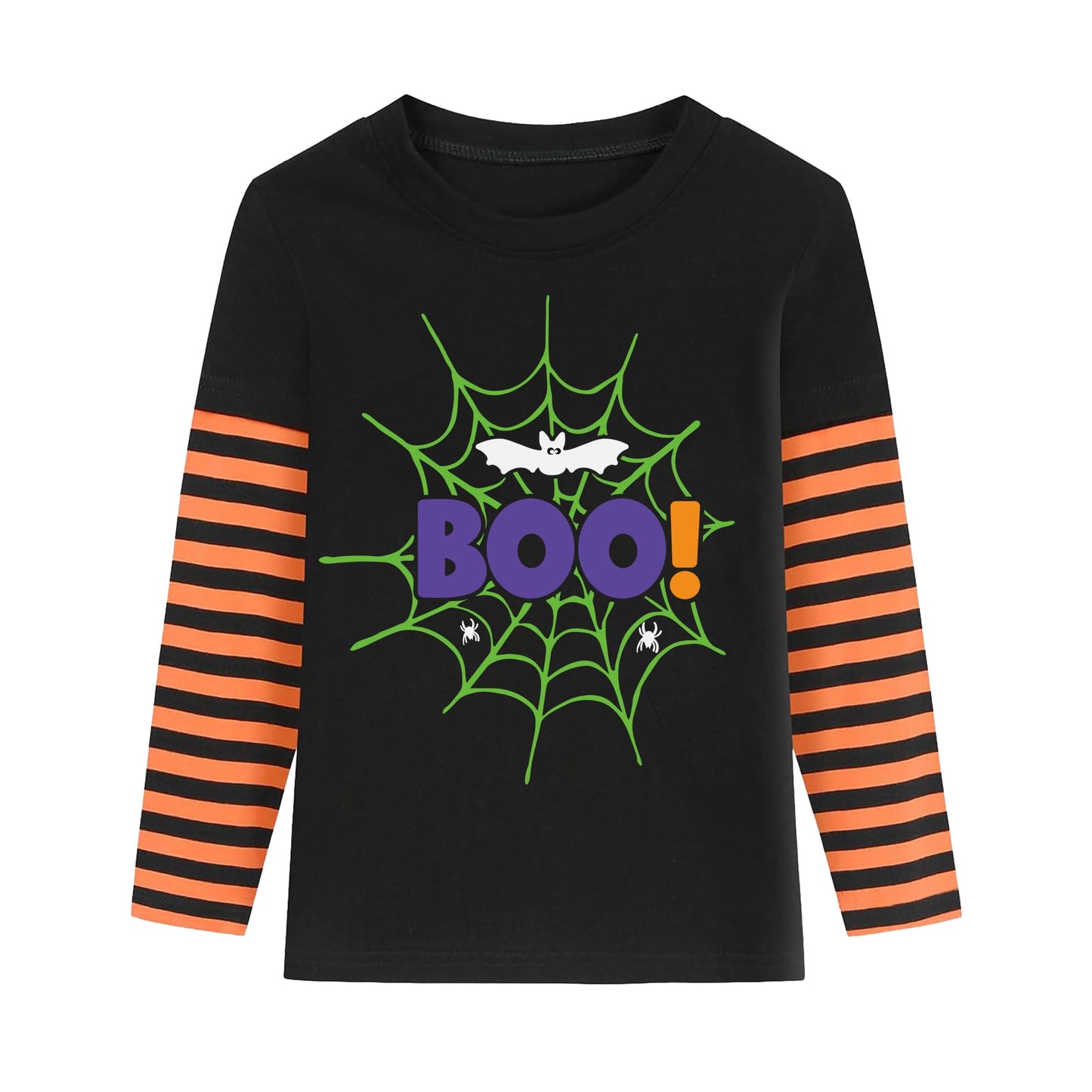 XFSJGNA Toddler Halloween Raglan Long Sleeve Shirt Boo Bat Black Size 5T